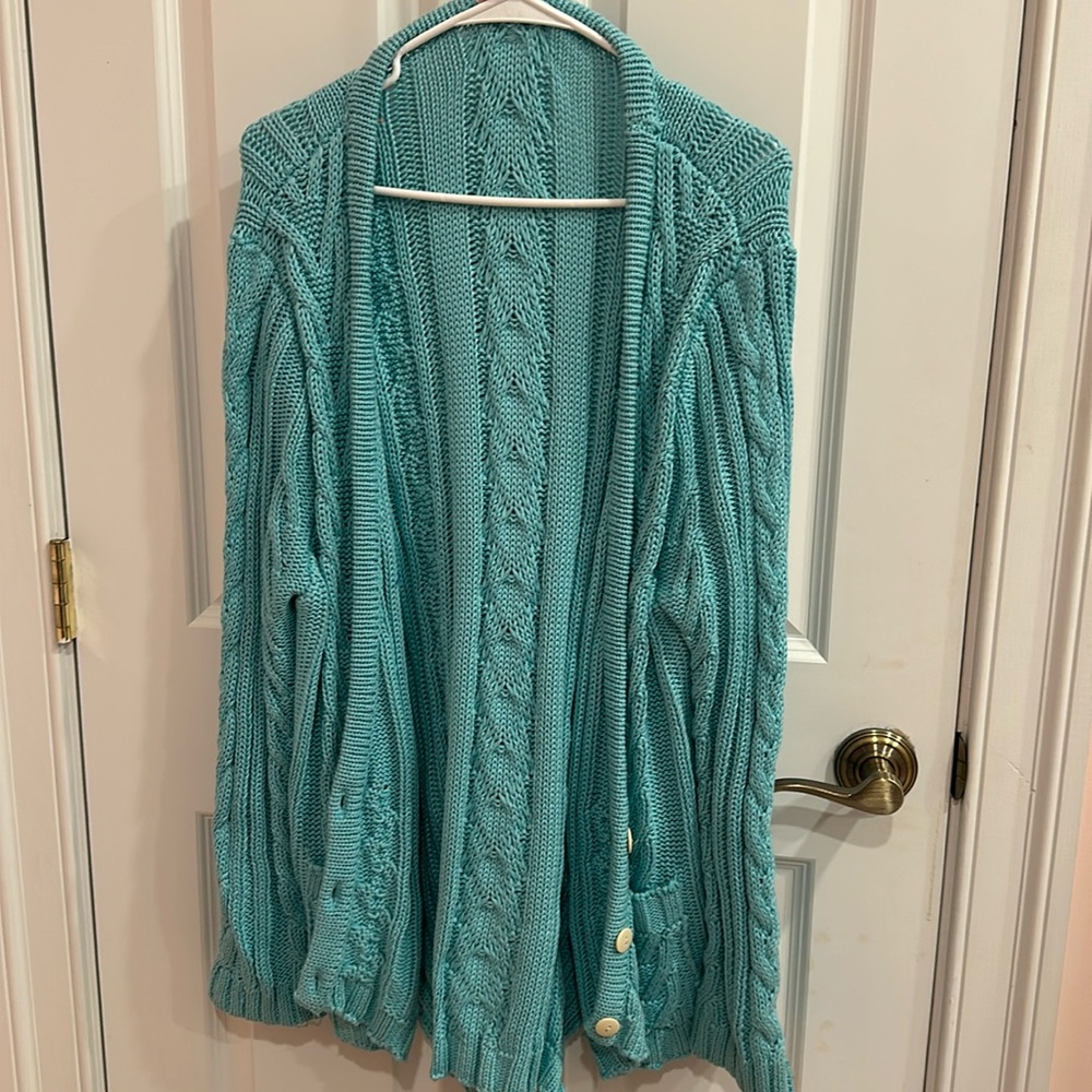 Pink lily cardigan sweater